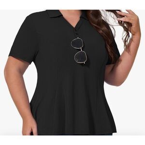 Casei Womens Golf Polo Shirt with Quick Dry Moisture‎ Wicking. SPF 50+. Size 3XL